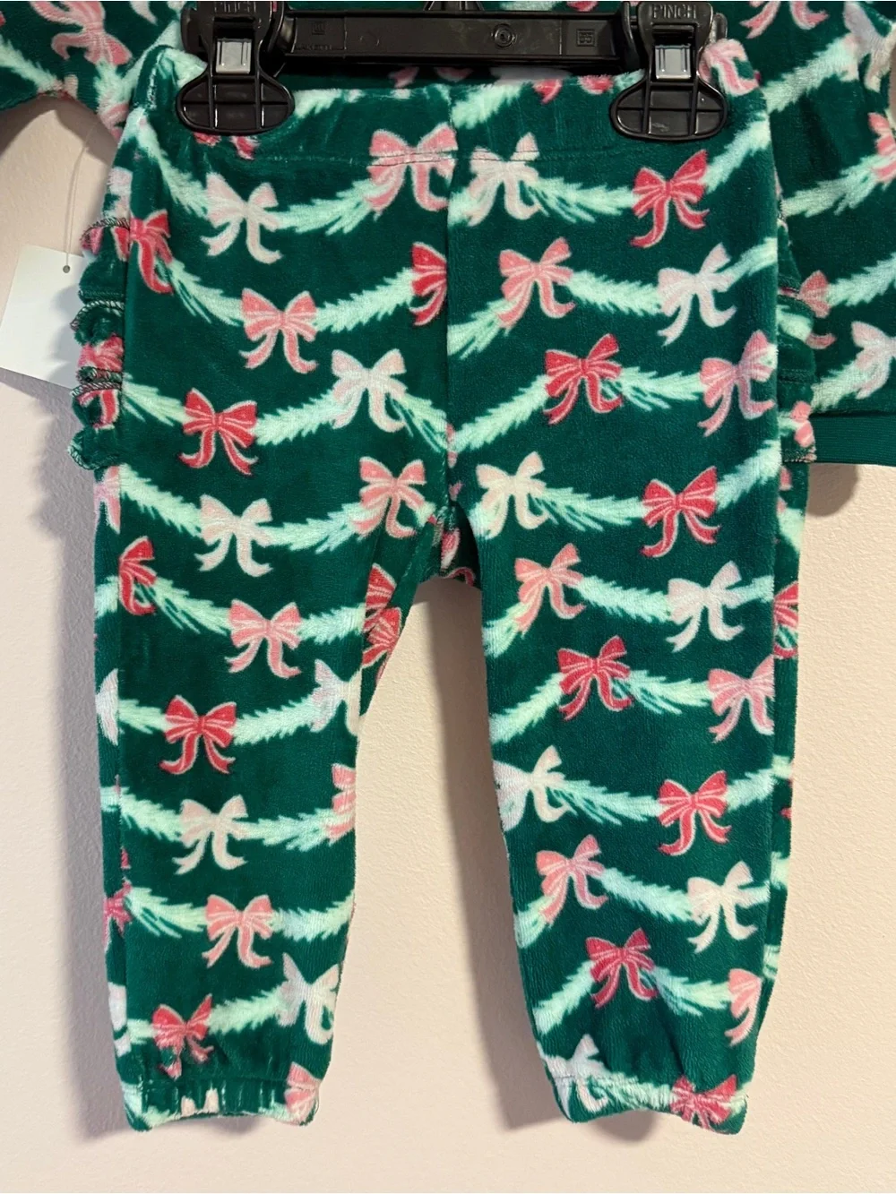 RuffleButts Ribbons Bows Fleece Sweatshirt Set, 6-12 months